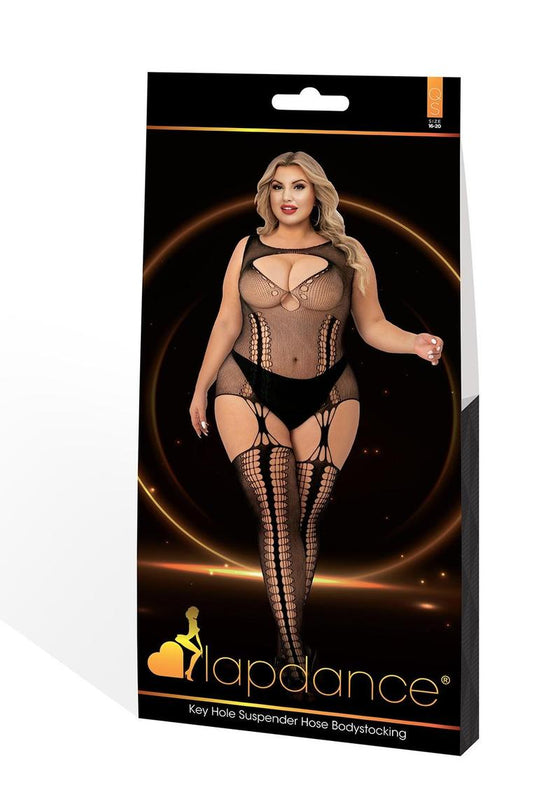 Key Hole Suspender Hosiery Bodystocking